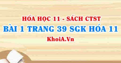 Bài 1 trang 39 SGK Hóa 11 Chân trời sáng tạo